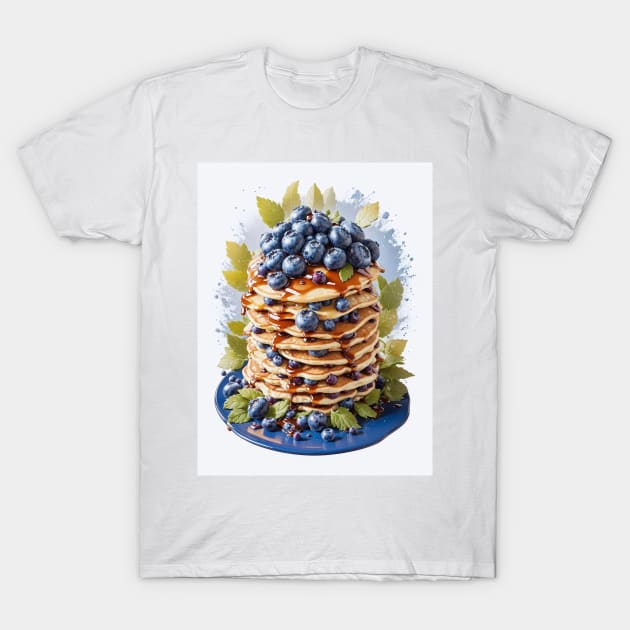 pancakes with blueberries T-Shirt by Beerlogoff